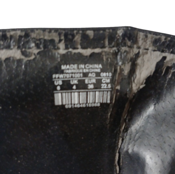 Fossil Black Leather Knee High Wedge Boot Size 8 - Picture 12 of 15